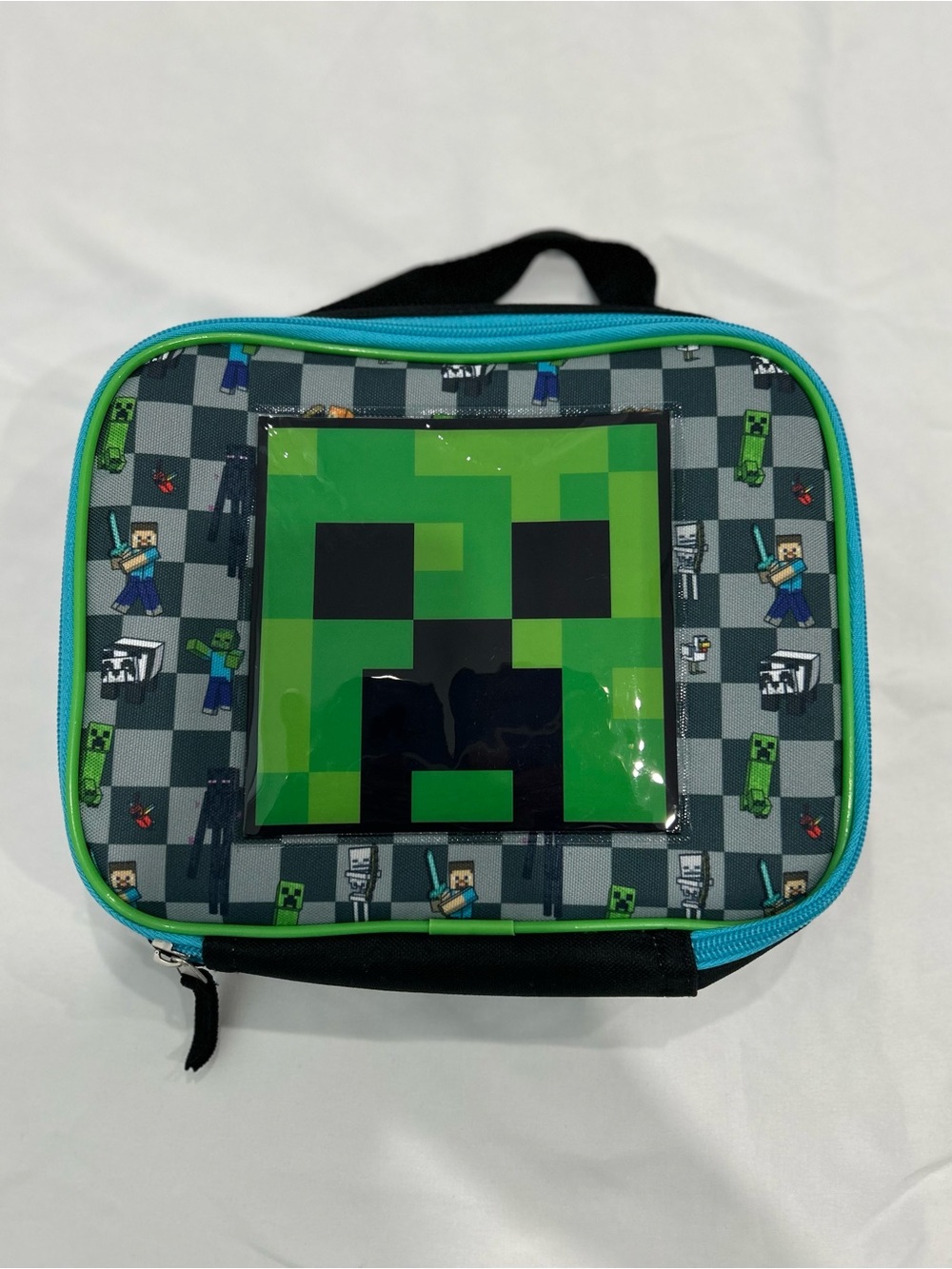 Minecraft Creeper Lunch Bag Insulated Lunch Box Green Blue
